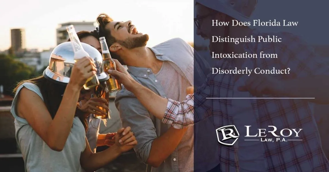 How Does Florida Law Distinguish Public Intoxication from Disorderly Conduct?